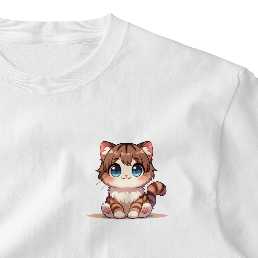 アニマルアートの虎縞ねこ One Point T-Shirt