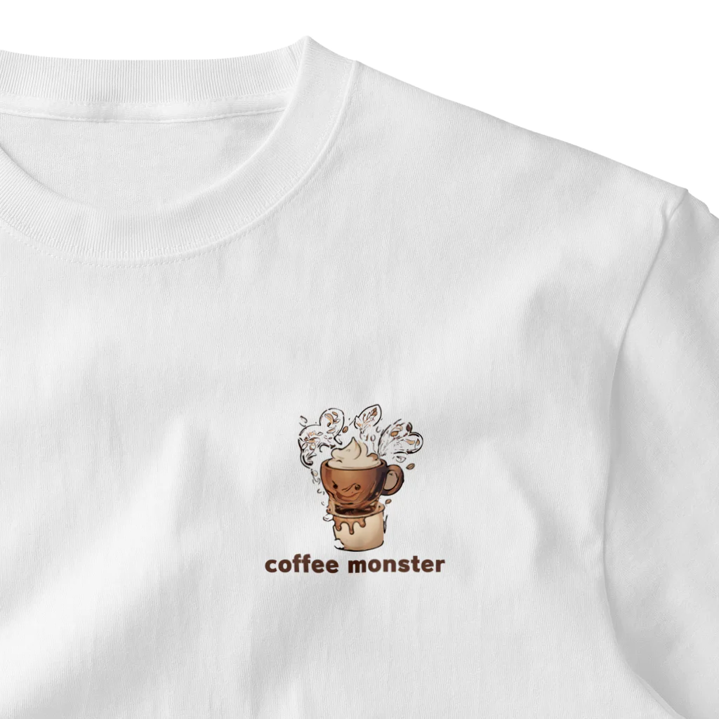 leisurely_lifeのCoffee Monster Java ワンポイントTシャツ