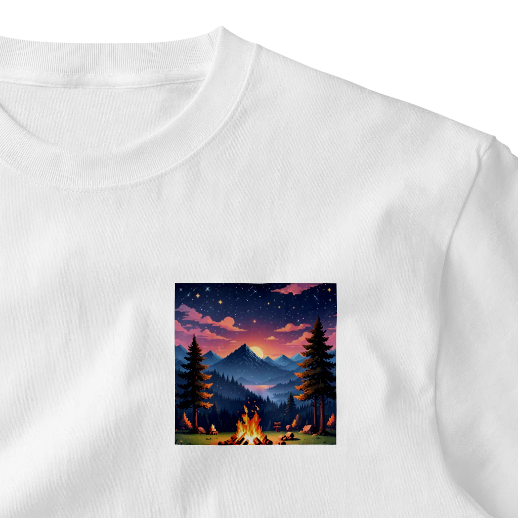 ドット絵賢者のドット絵シリーズ３たきび ワンポイントTシャツ