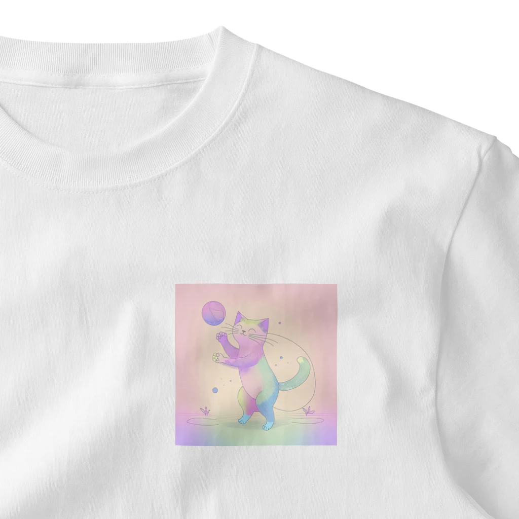 Blossom Avenueのplayful cat ワンポイントTシャツ