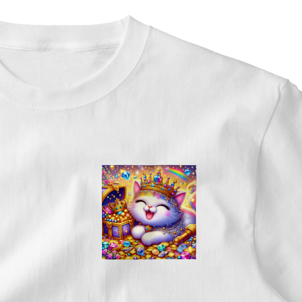 momoart8888の笑いが止まらない猫ちゃん🐈🩷 One Point T-Shirt