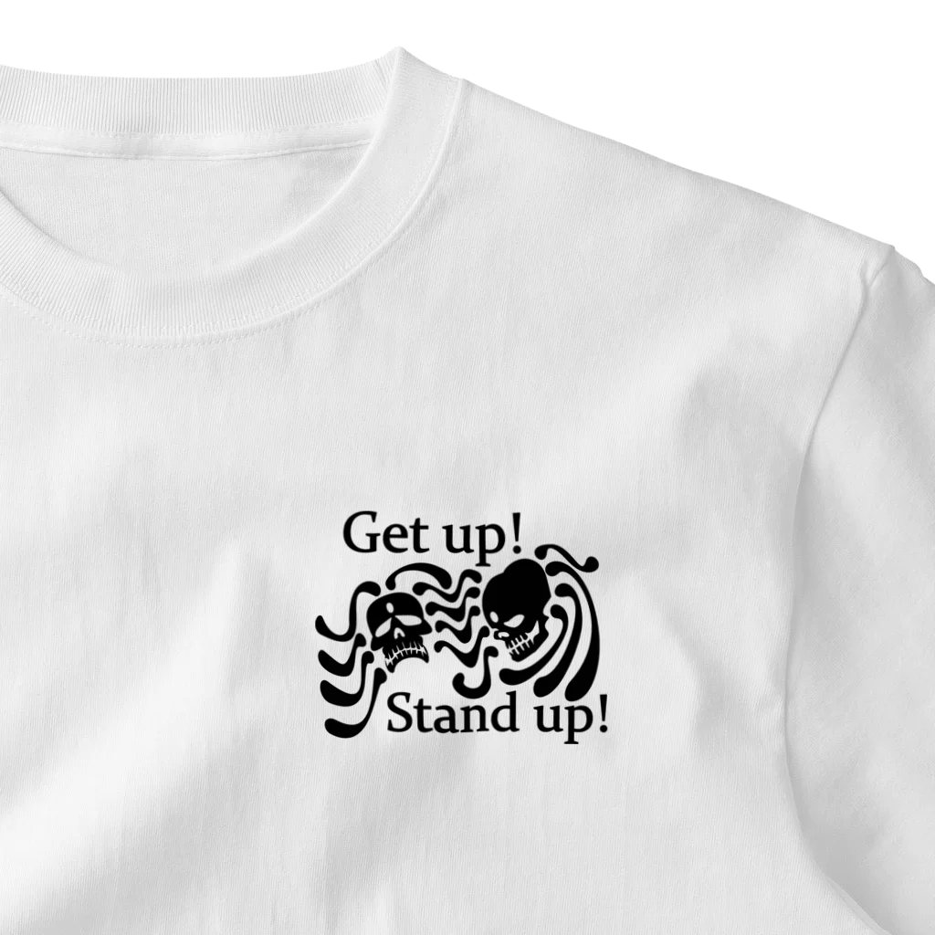 『NG （Niche・Gate）』ニッチゲート-- IN SUZURIのGet Up! Stand Up!(黒) ワンポイントTシャツ