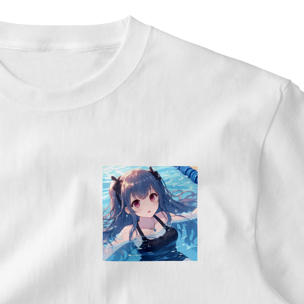 SWQAのプールを楽しむjk ワンポイントTシャツ