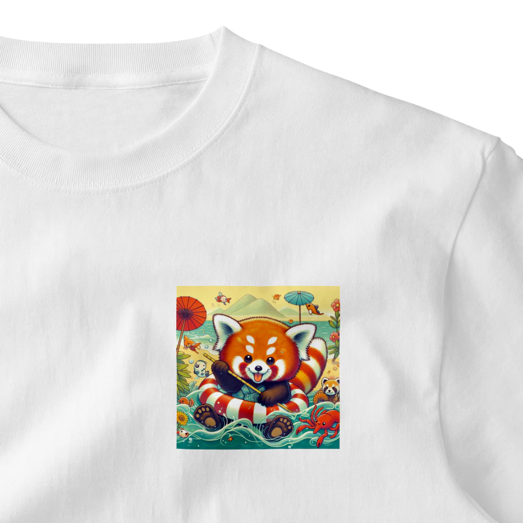 sabuchunのちょっとやんちゃなレッサーパンダです ワンポイントTシャツ