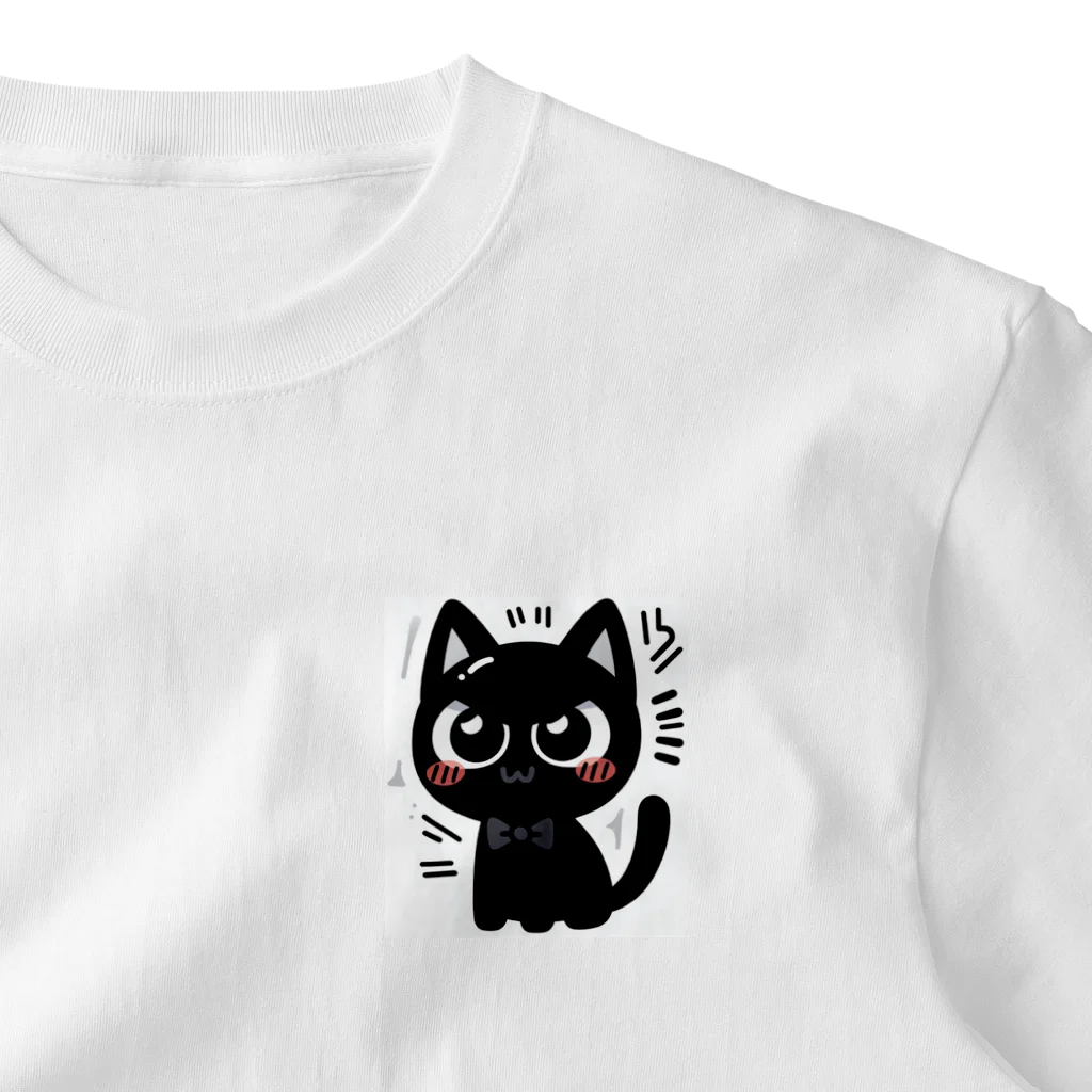 bona fideの開運黒猫　NIGER  ニゲル ワンポイントTシャツ