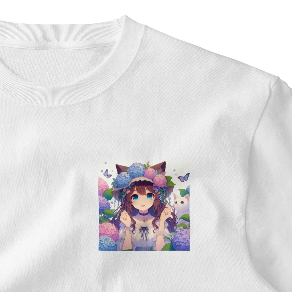 yos-1292583のねこニコばん ワンポイントTシャツ