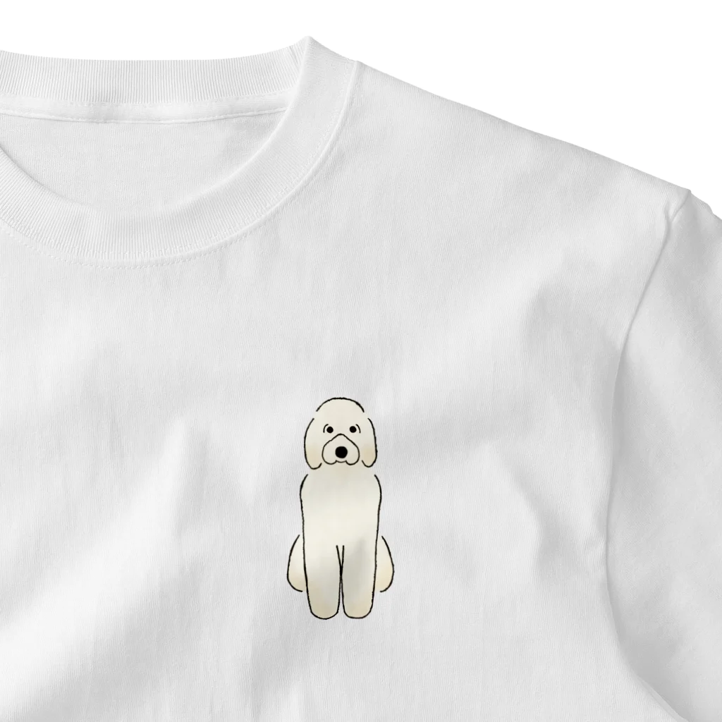 ゆいたっく／犬イラストのおすわりのゴールデンドゥードル One Point T-Shirt