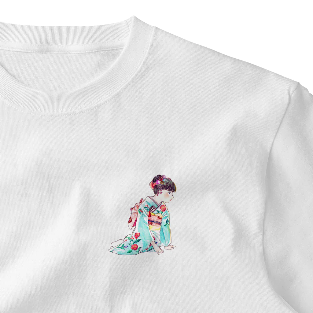 塩胡椒の着物の女の子 One Point T-Shirt