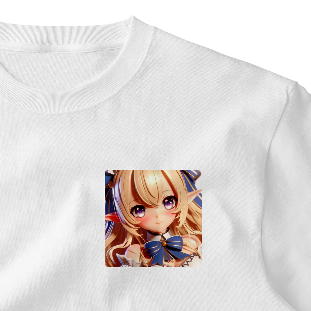 aaammmamのエルフ耳　少女 ワンポイントTシャツ