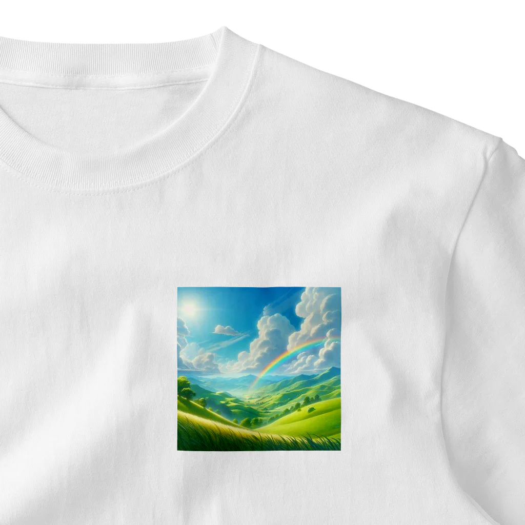 Rパンダ屋の「美しい緑の風景」グッズ One Point T-Shirt