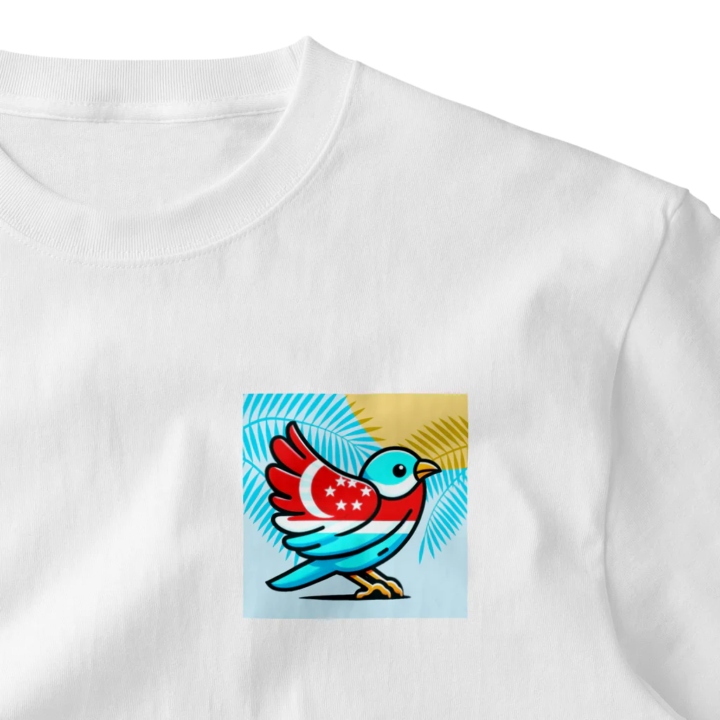 bugisショップの煌めくトロピカルバード🐦️ One Point T-Shirt