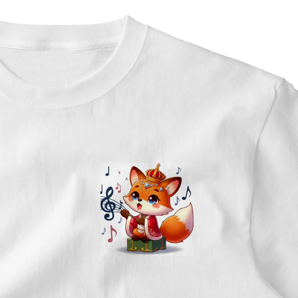 桃の花の歌うキツネの王子さま One Point T-Shirt