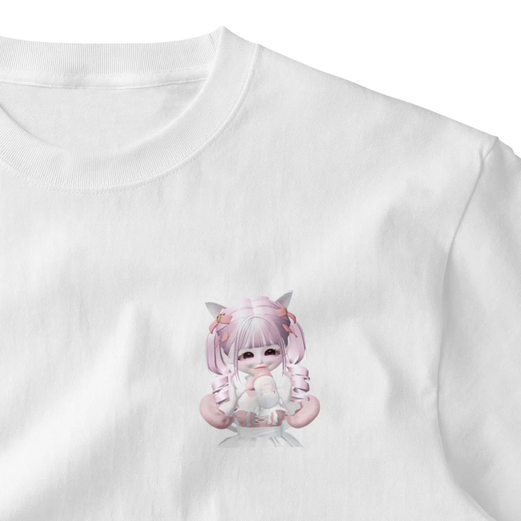 ねこばぶ♡ピンク系統のねこばぶ One Point T-Shirt