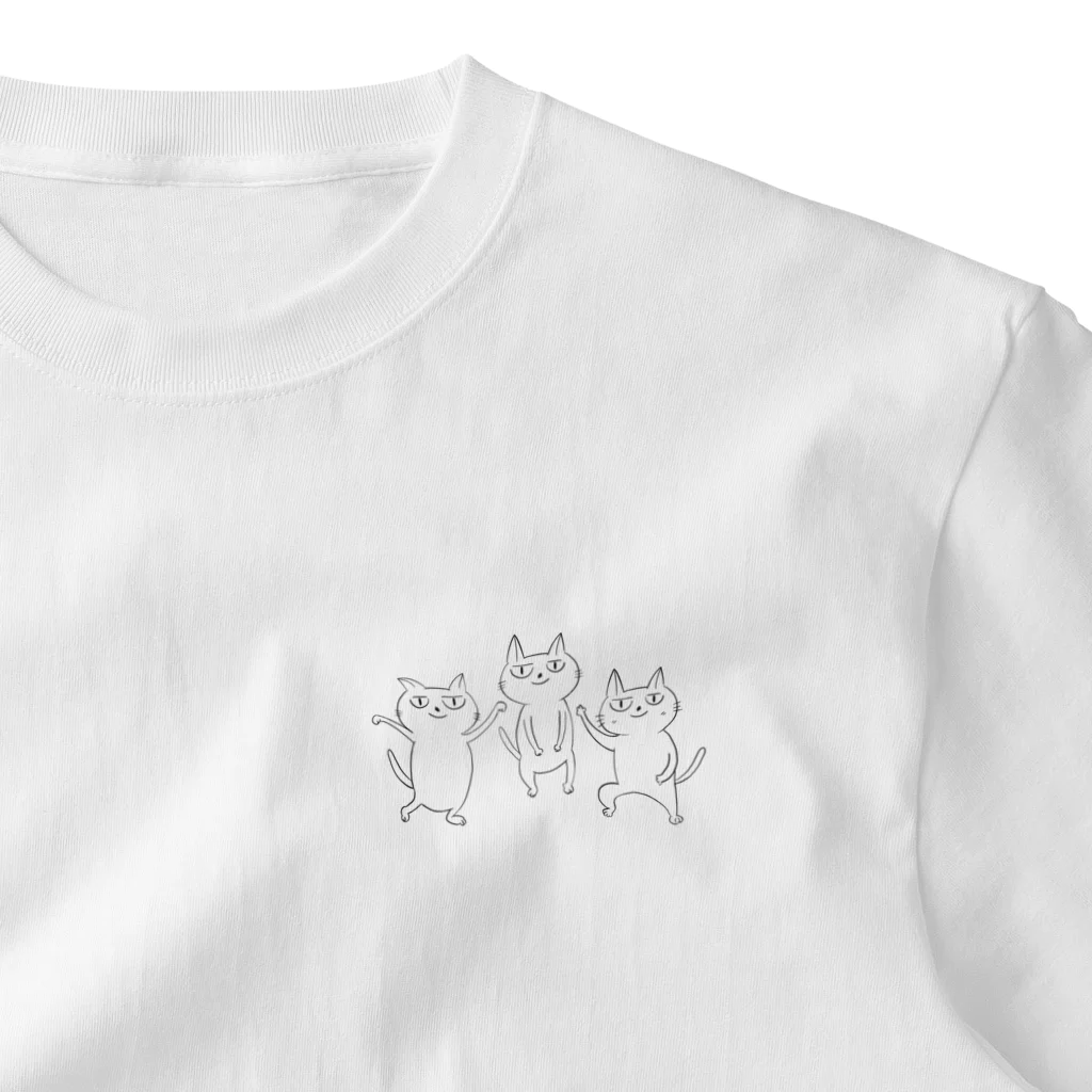 でんぼうの踊るねこ One Point T-Shirt