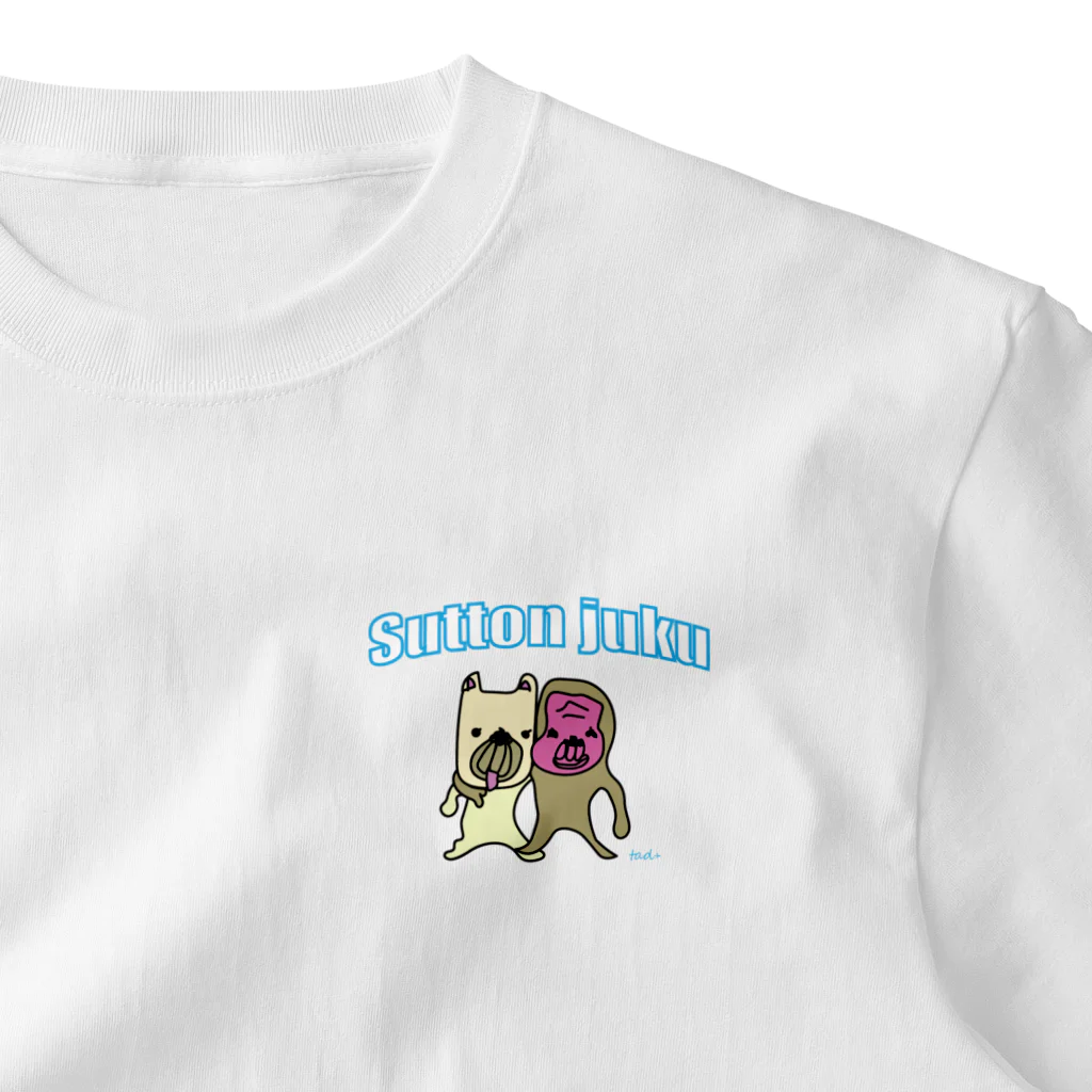 すっとん塾の犬＆サル ワンポイントTシャツ