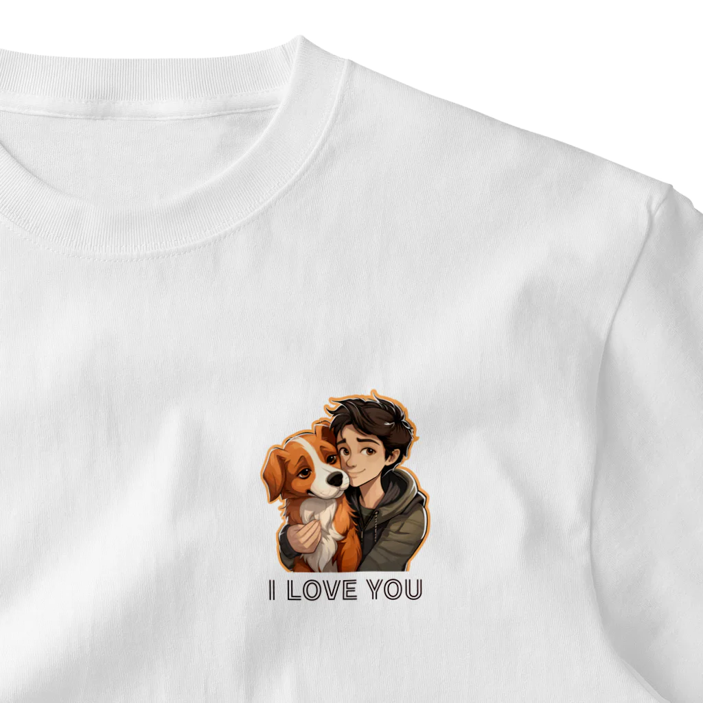 AwagoModeのI LOVE YOU(Dog&Boy) (38) One Point T-Shirt