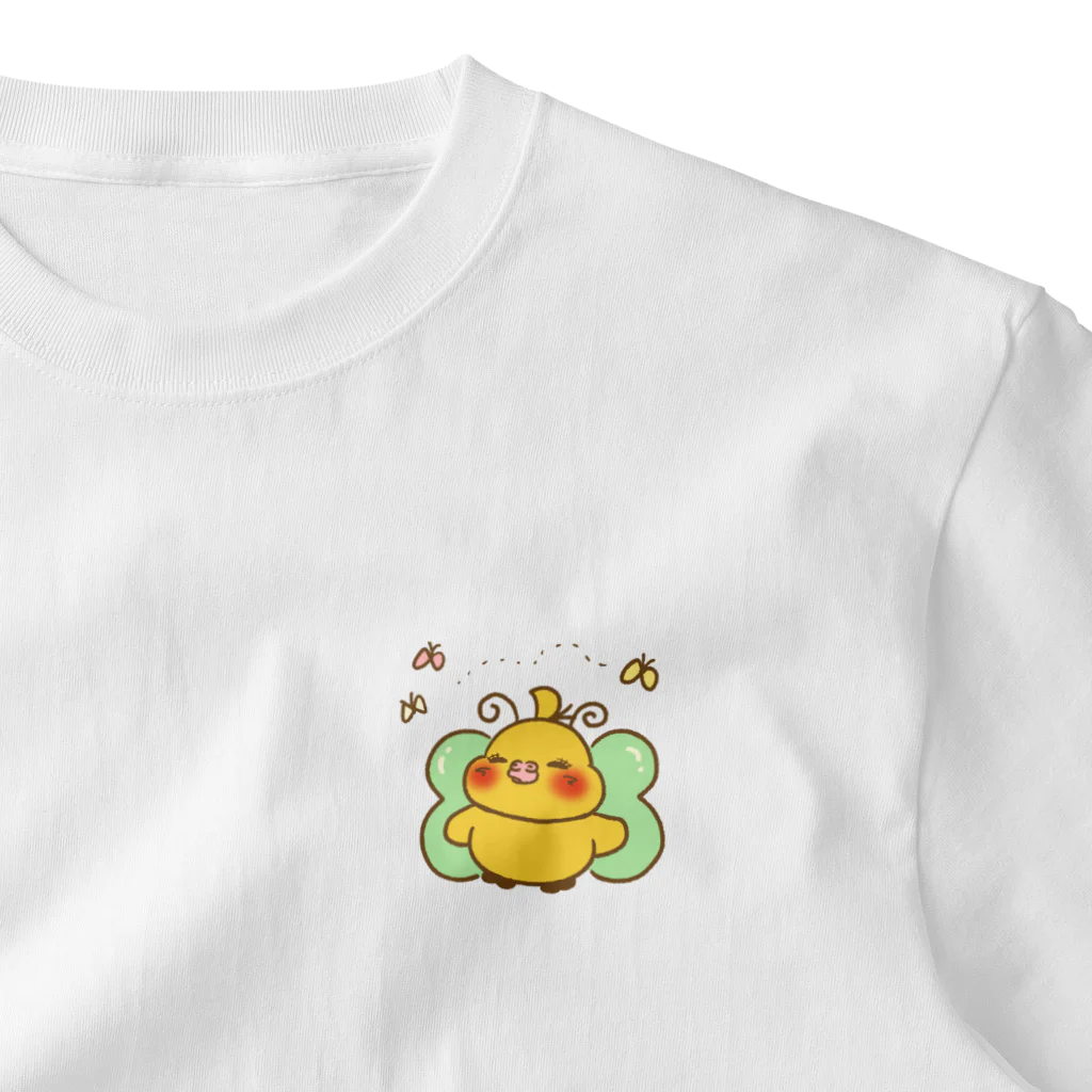 鳥ちゃんズのちょうちょなぷぷ吉 One Point T-Shirt