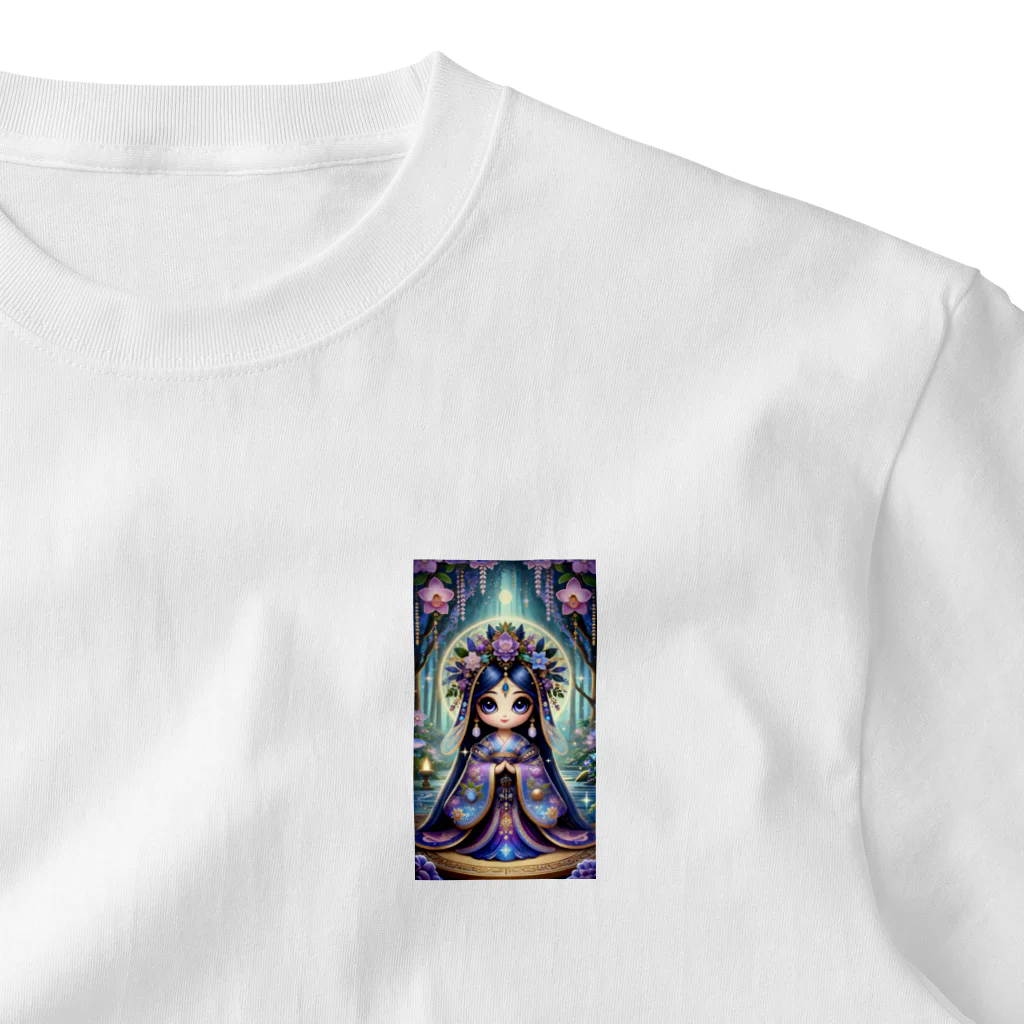 ぷぷオレンジのkokeshi dolls神のしもべ天乙 ワンポイントTシャツ