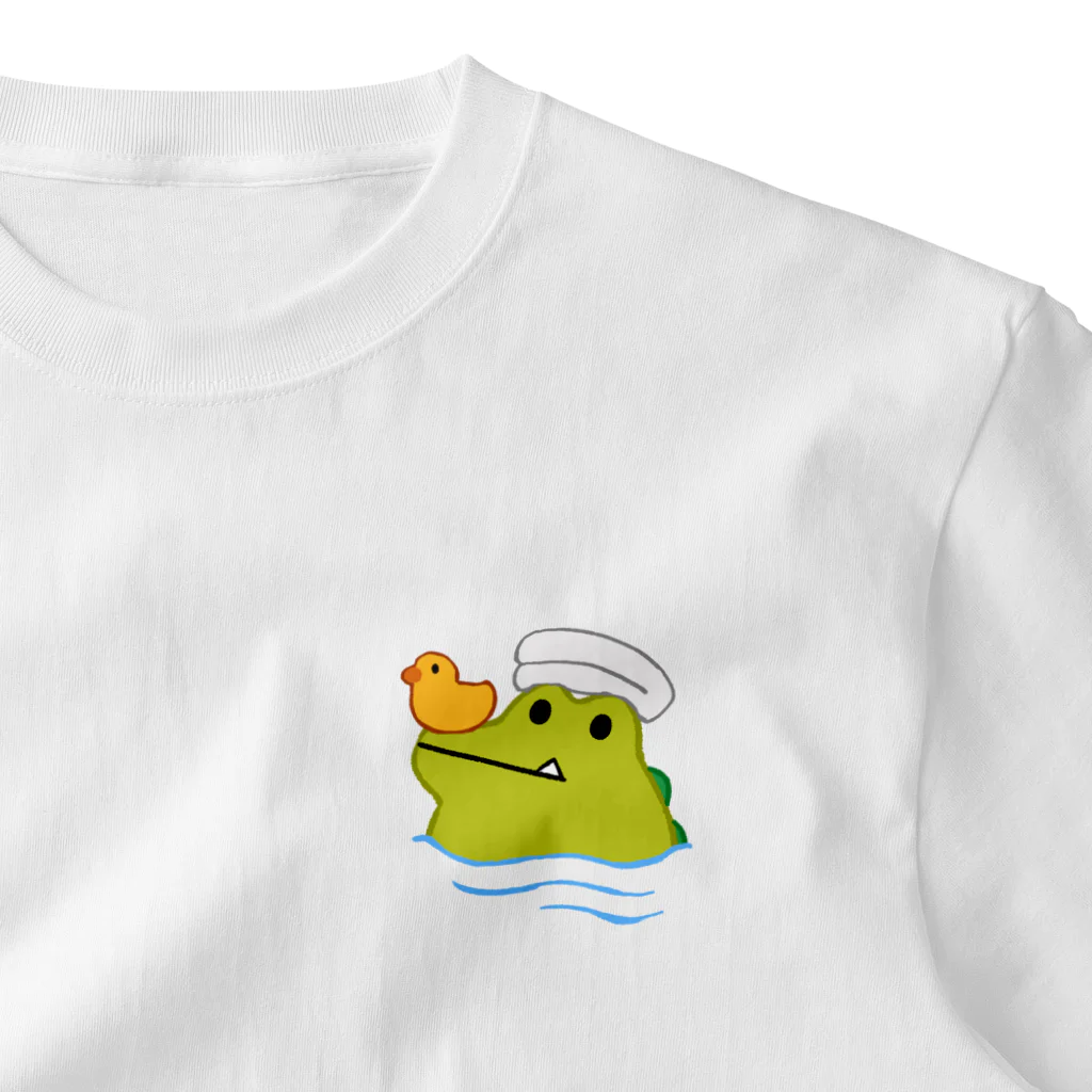 わりとせまいショップのblobwani(お風呂) ワンポイントTシャツ