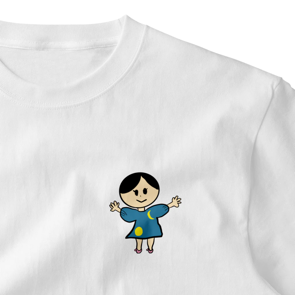 お絵かきリメイク『ＨＡＲＵ』のみかづき ワンポイントTシャツ