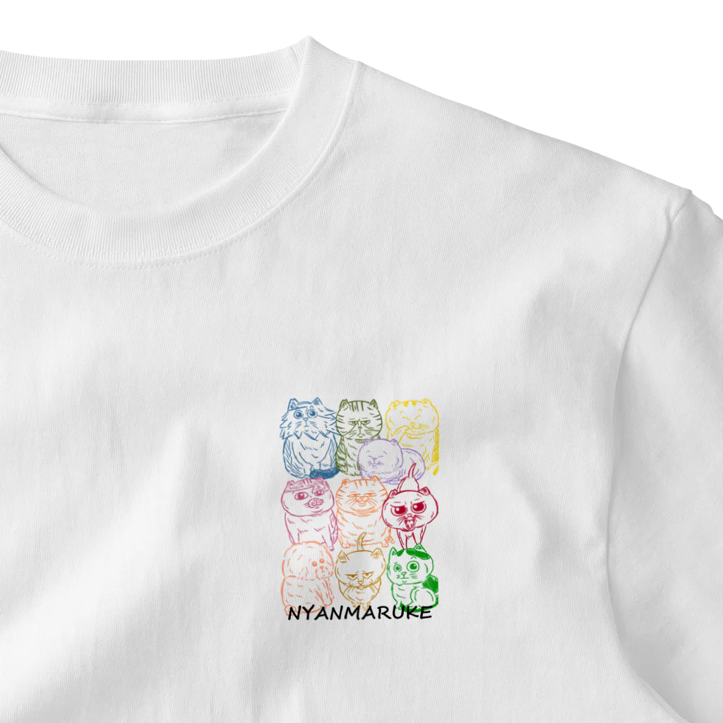 にゃんまるけのカラフルまるけ One Point T-Shirt