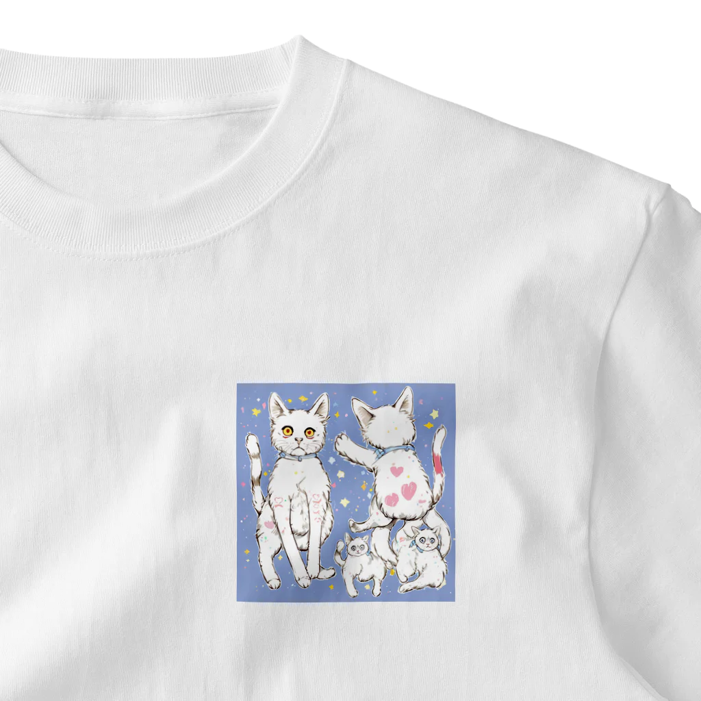 pon_gashiの可愛いだけじゃない！ ガンギマリ猫の魅力満載！ One Point T-Shirt