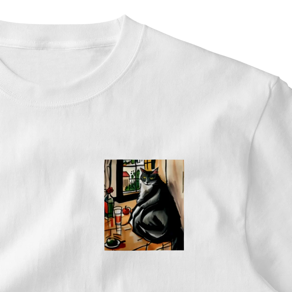 Ppit8のまったり猫 ワンポイントTシャツ