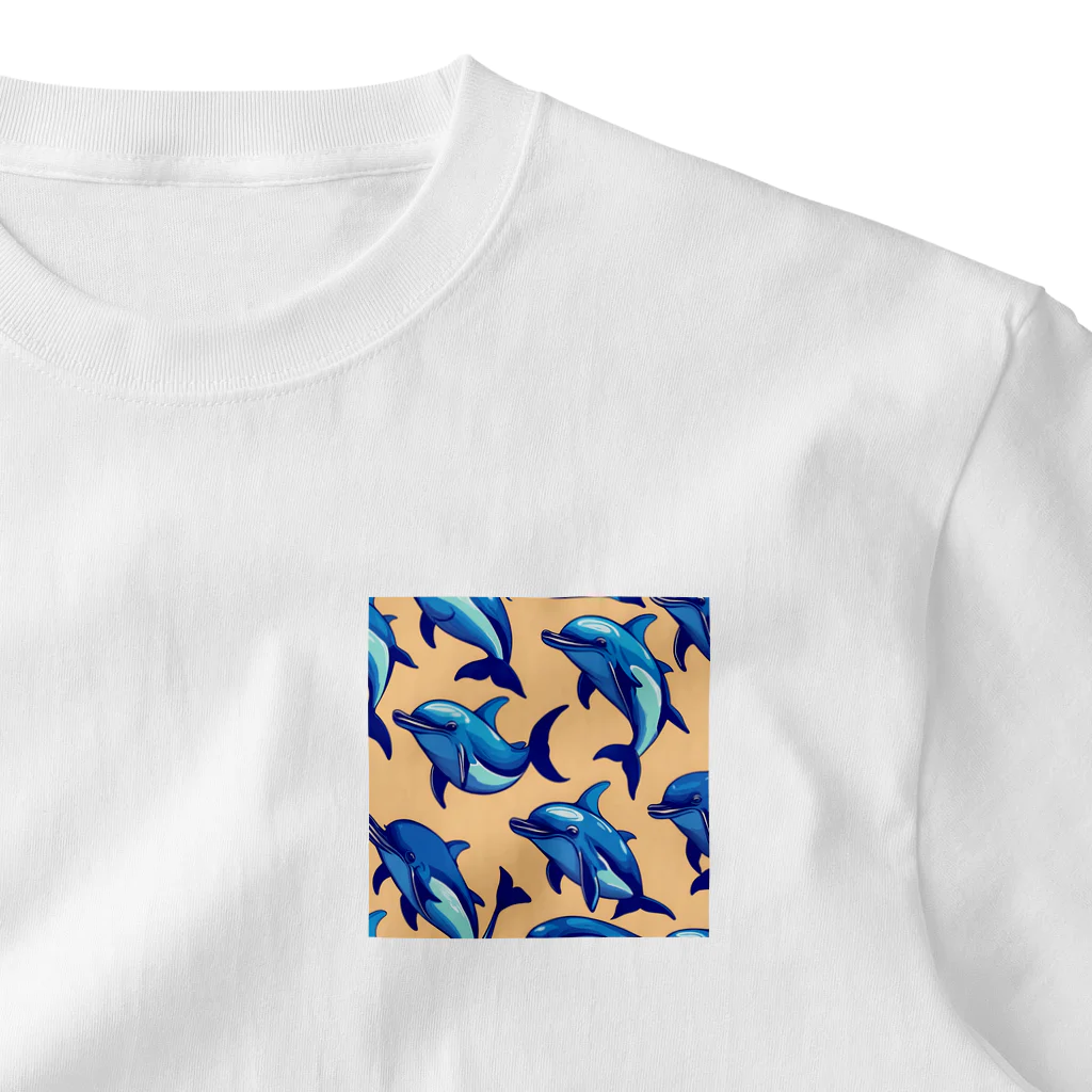 ハワイライフのイルカの群れ ワンポイントTシャツ