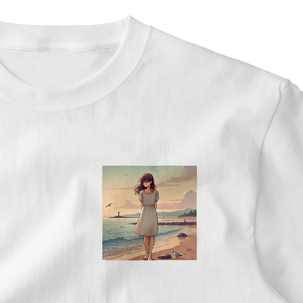 inuneko2004の海辺の女の子 One Point T-Shirt