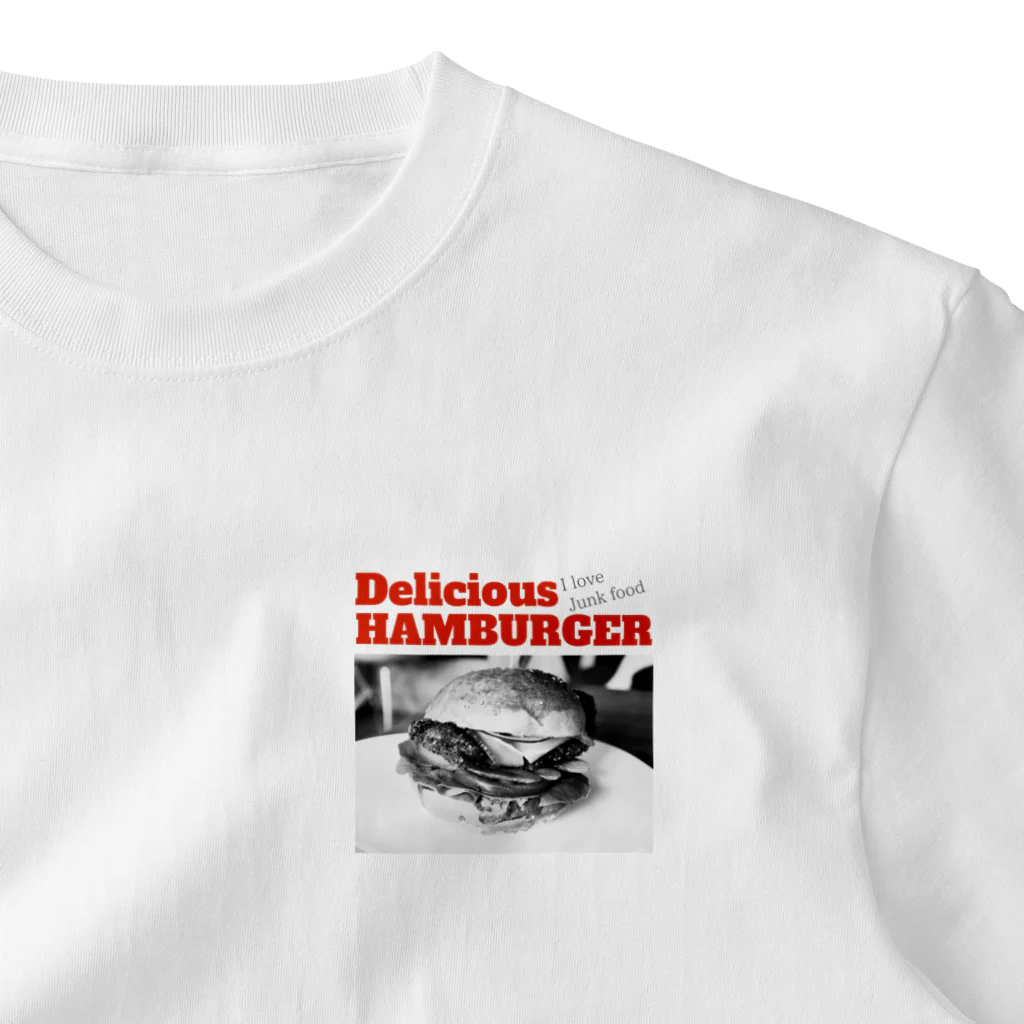 DeliciousHAMBURGERのDelicious HAMBURGER🍔ヴィンテージフォトバーガー One Point T-Shirt