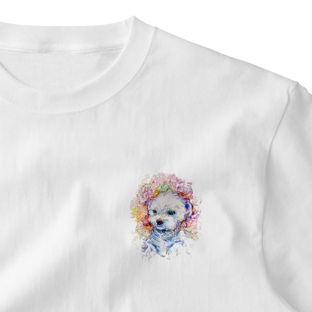 MAMETAROのマルチーズ ワンポイントTシャツ