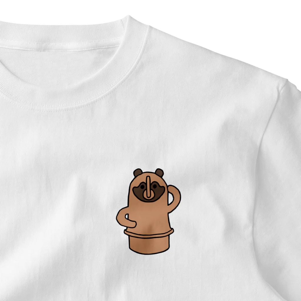 tanuki_msの埴輪タヌキ ワンポイントTシャツ