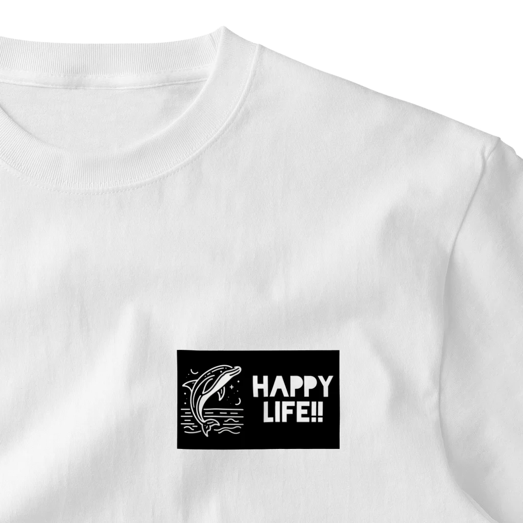 RIKUPANDAのHAPPY LIFE!! ワンポイントTシャツ