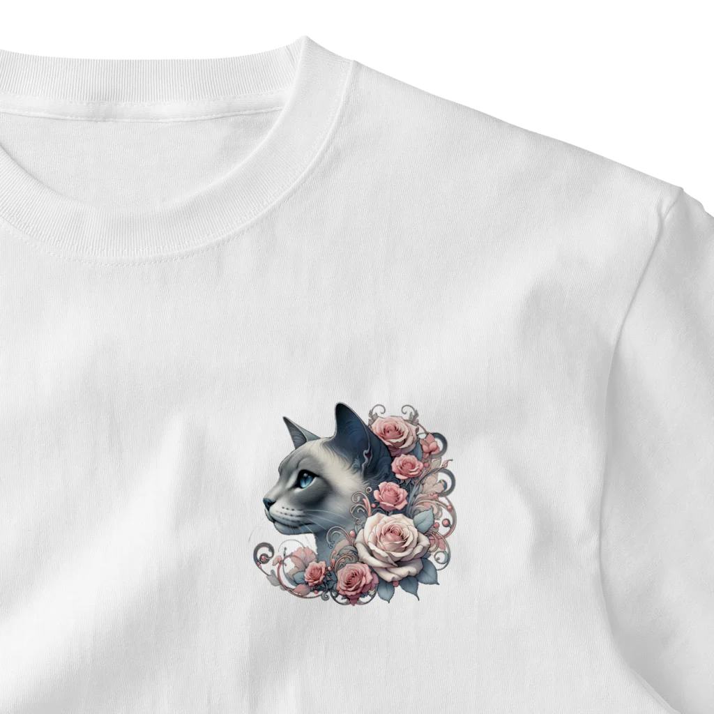 An_Momoのバラ猫ちゃん🌹 ワンポイントTシャツ