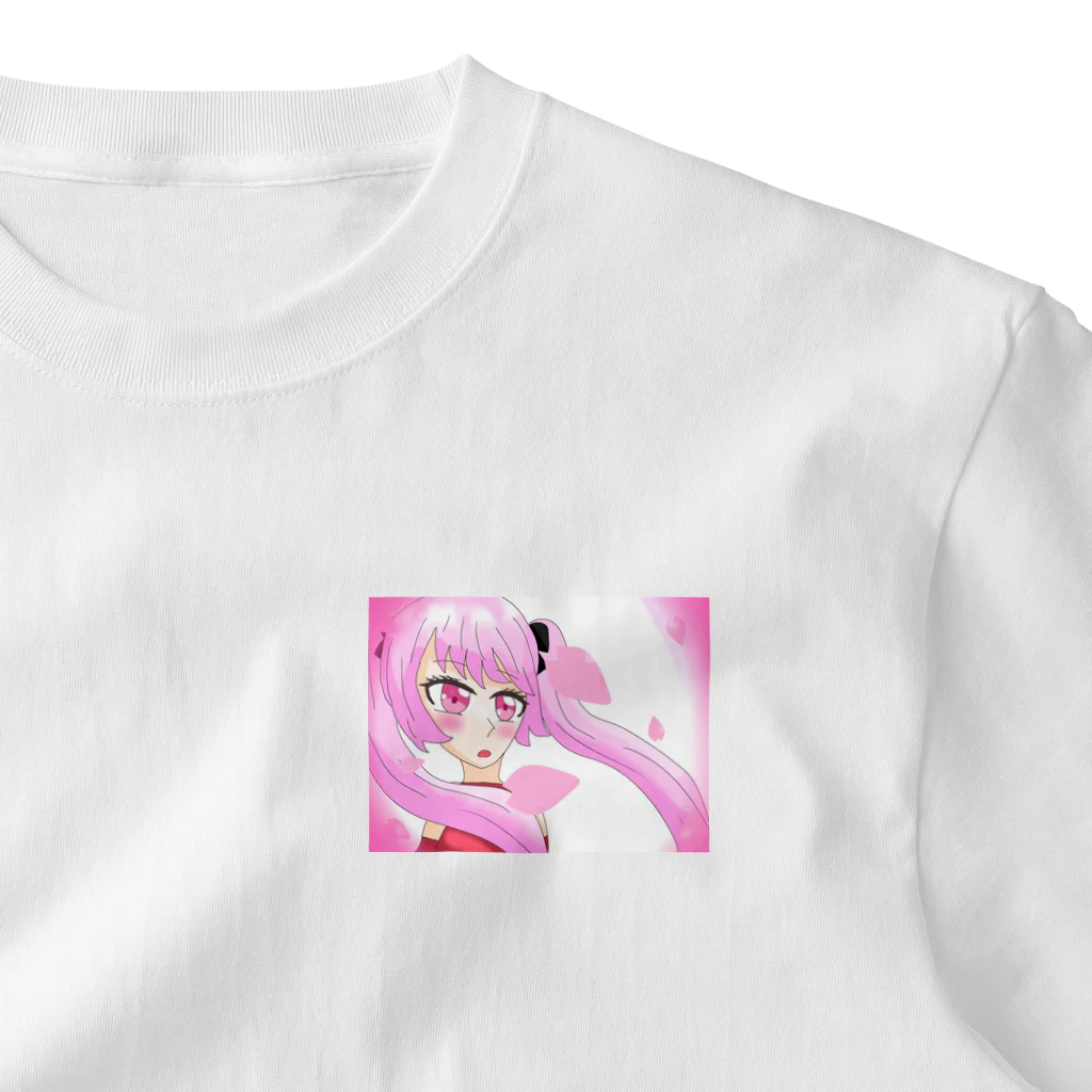 flakey108の夢見る少女(桜) ワンポイントTシャツ