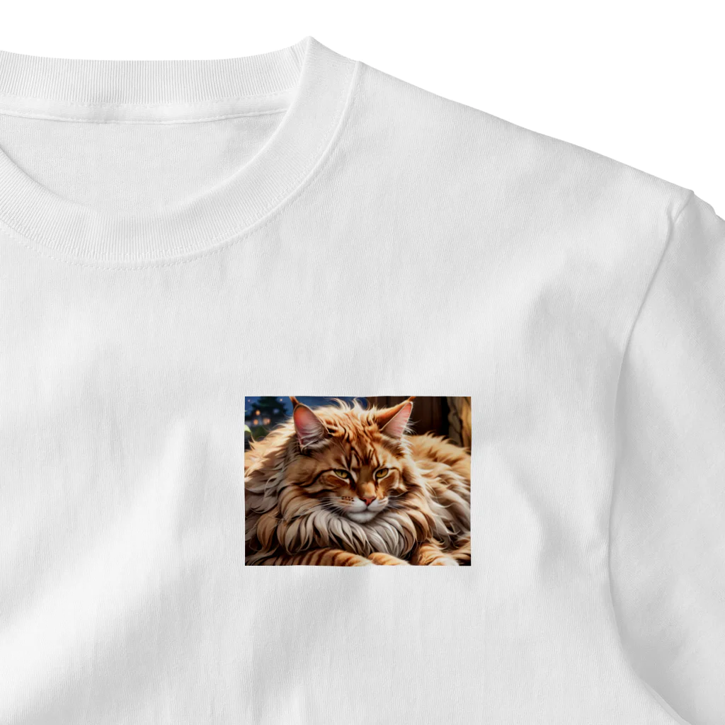 ねむねこのお店のふさふさねこ One Point T-Shirt