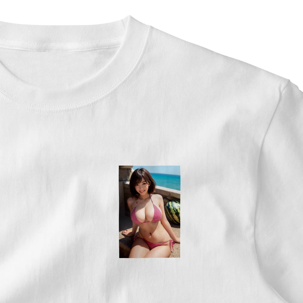 デジタル美女アートのAI美女グラビア6 ワンポイントTシャツ