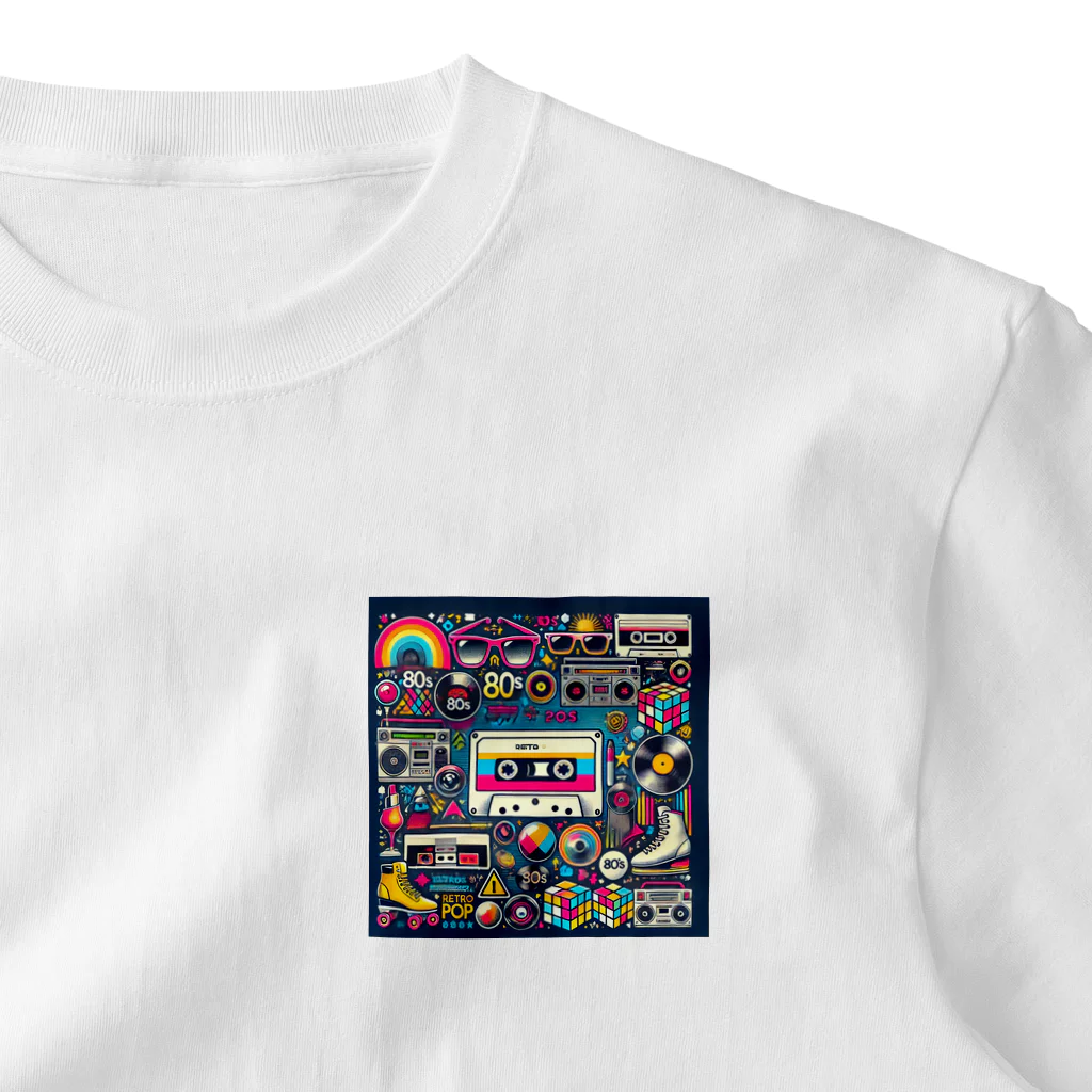 keyworks_shopの昭和レトロ80年代カセット ワンポイントTシャツ