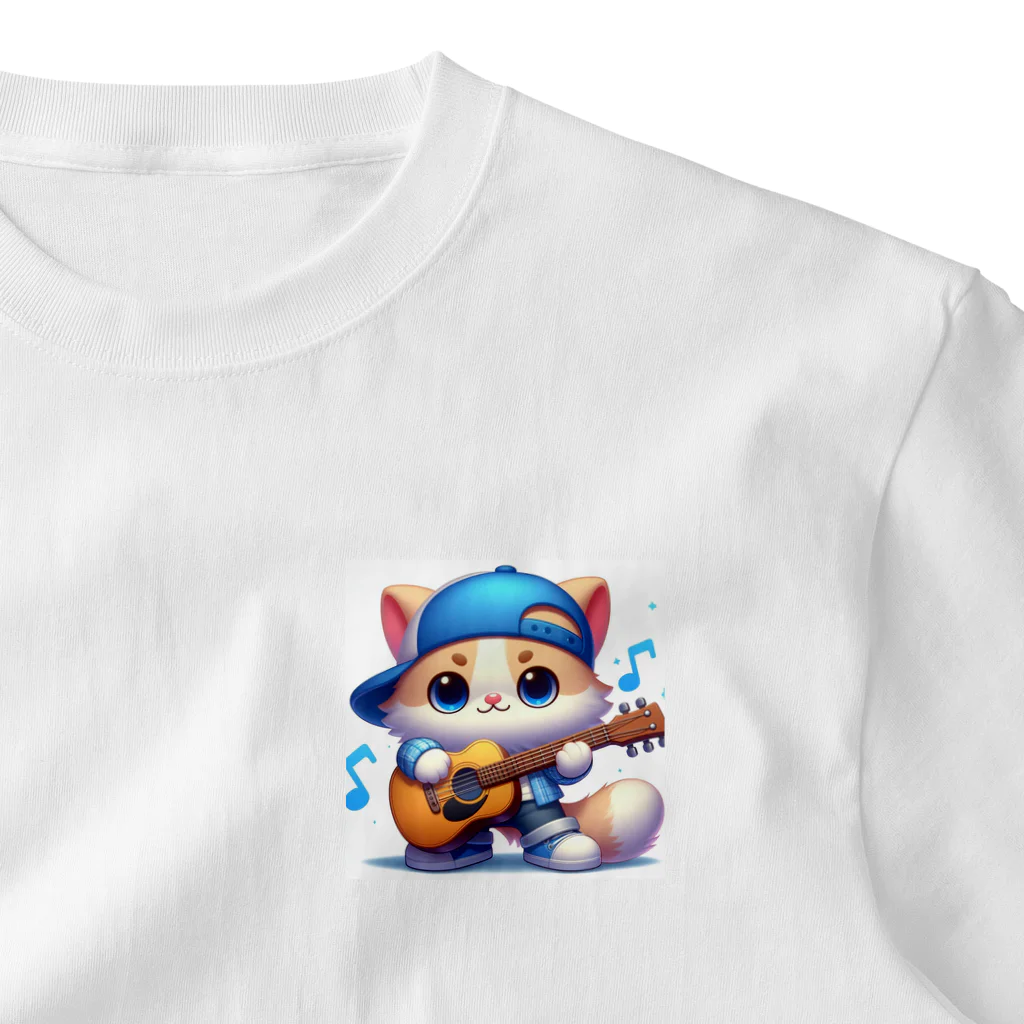 モンピパラダイスのにゃんこ🐱のリズムにノッテ🎵 ワンポイントTシャツ