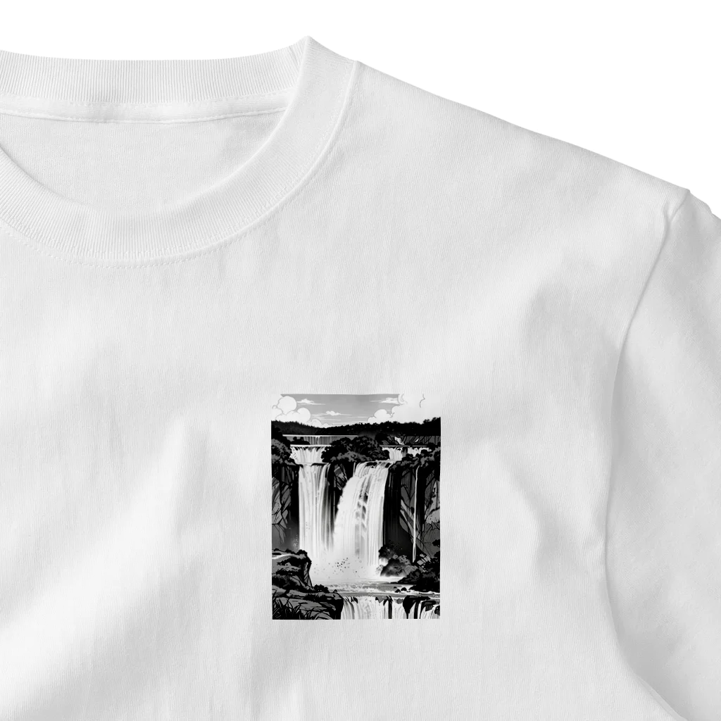 ZZRR12の壮大な滝 ワンポイントTシャツ