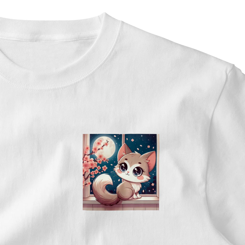 rinngの目が可愛い猫グッズ ワンポイントTシャツ