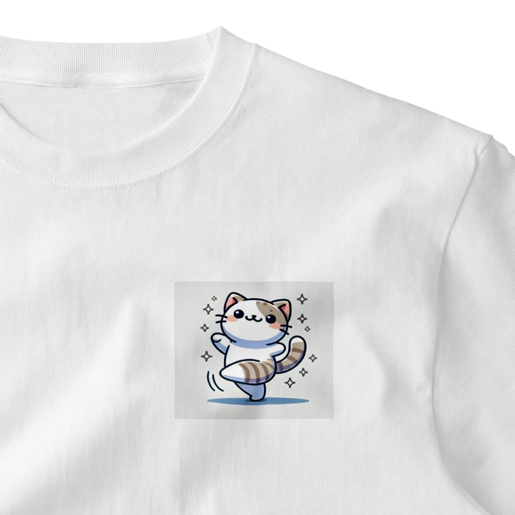 sho-shoのおさんぽ猫 ワンポイントTシャツ
