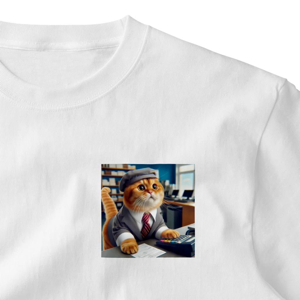 ハッピーハッピープラザ！のタイピングキャット ワンポイントTシャツ