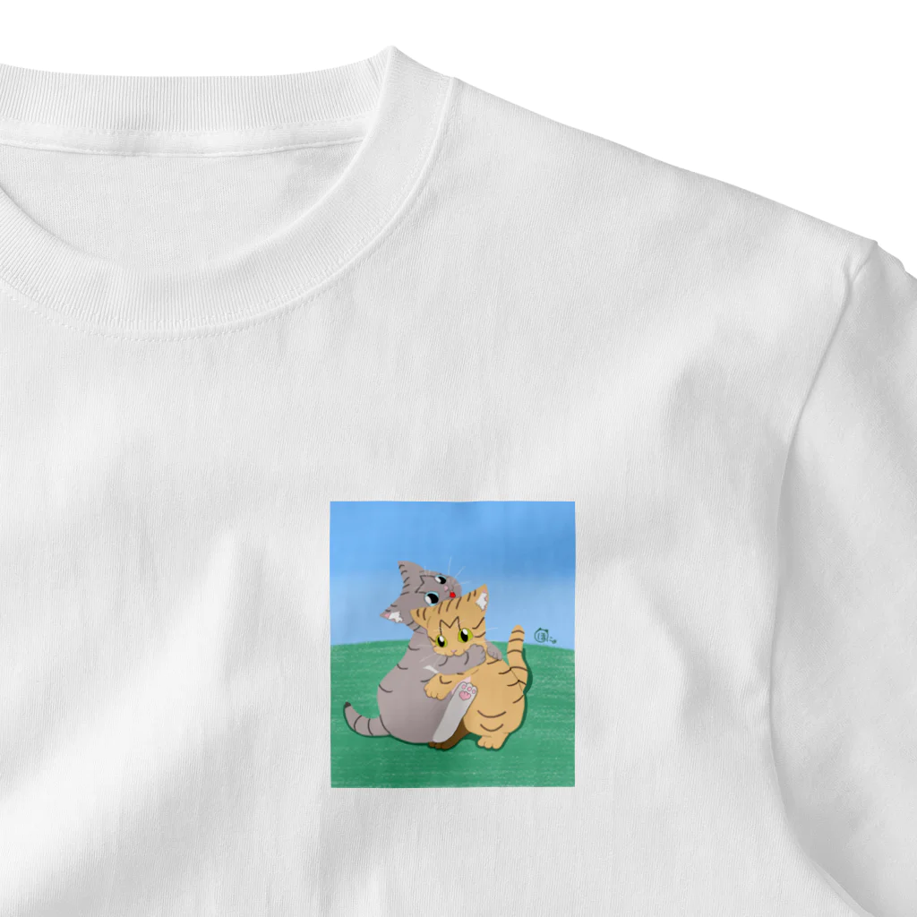 ほにょまゆ@ムーンストーンのつよつよネコを目指すにゃ ワンポイントTシャツ