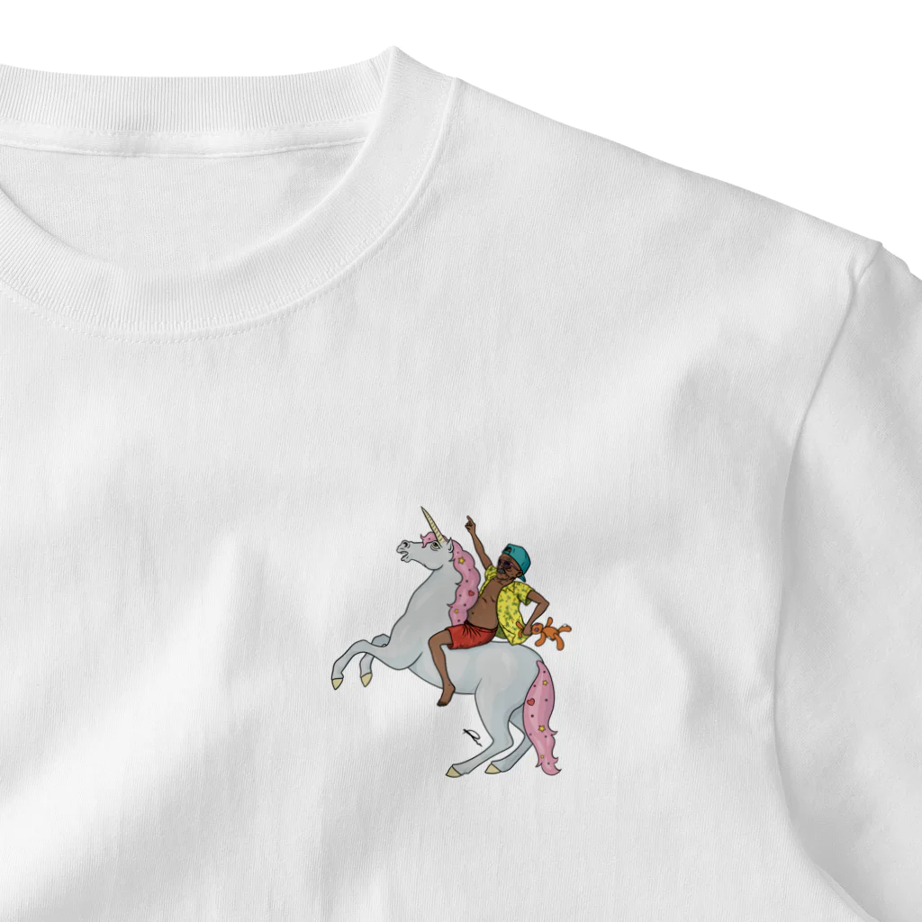 The GrandpaのThe Grandpa on a unicorn One Point T-Shirt