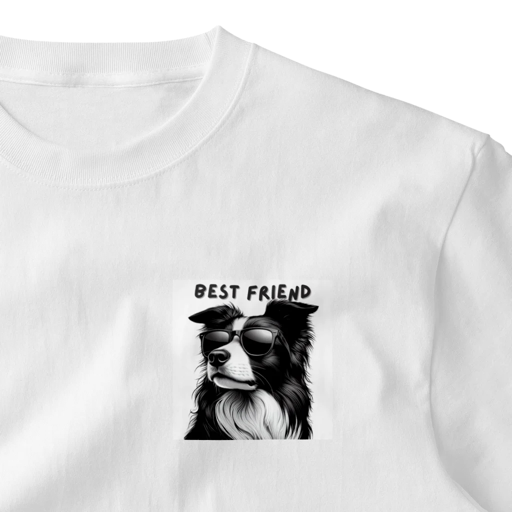ビビりな番犬くんのBest Friendわんこ ワンポイントTシャツ