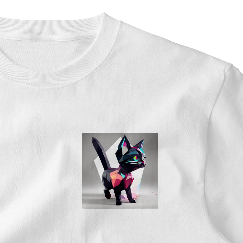 T Rの魔法の黒猫ペルソナのイラスト ワンポイントTシャツ
