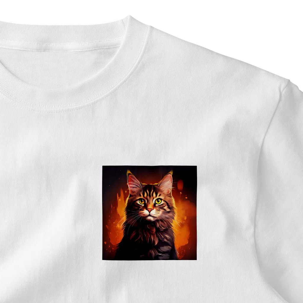 Akiraの猫 ワンポイントTシャツ