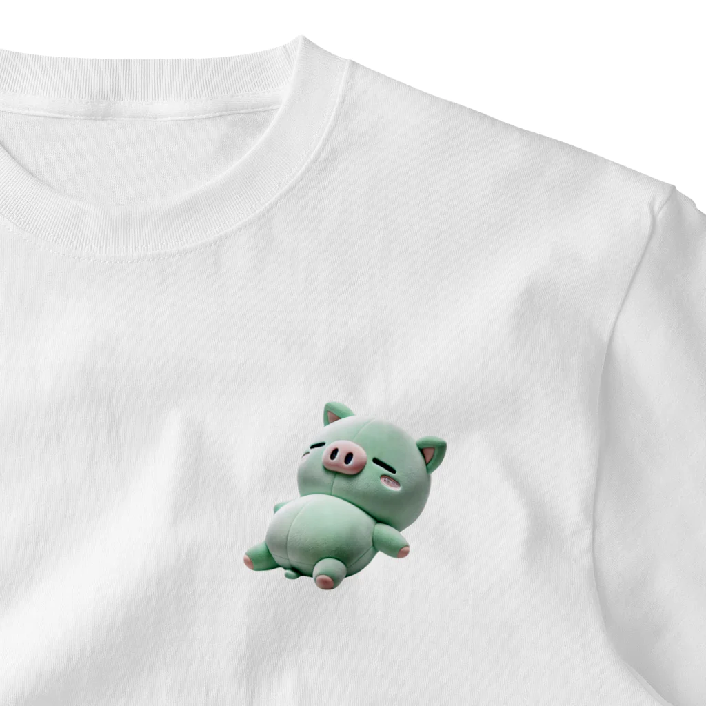 〜Dariishop〜のおやすみ🐷さん One Point T-Shirt