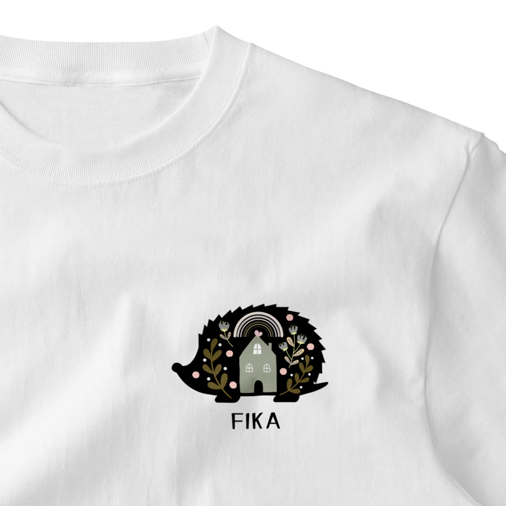 ZenCの【FIKA 北欧 ハリネズミ】 One Point T-Shirt